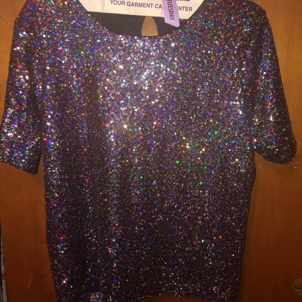 Multiple Colored Sequined Top XL